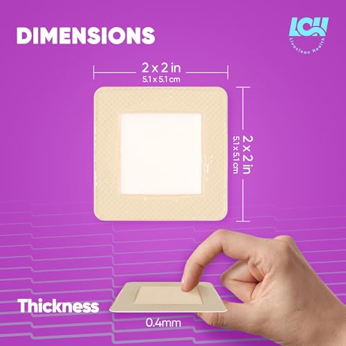 Silicone Foam Dressing 2x2 - Adhesive Bandages for Wounds