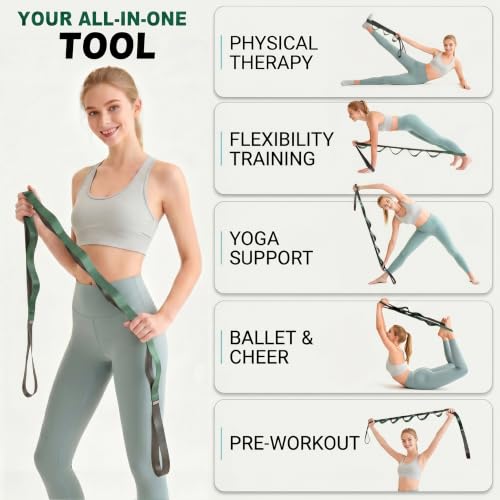 Stretching Strap with Loops for Physical Therapy & Yoga