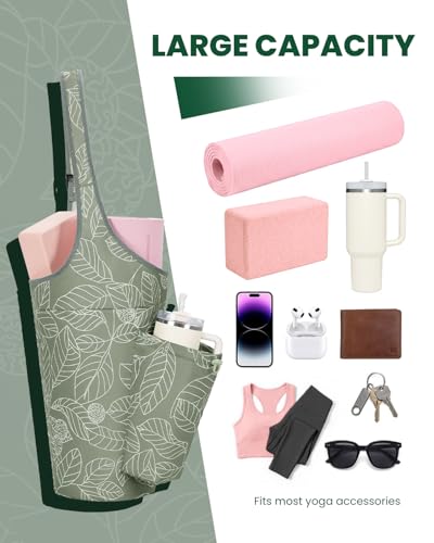 Yoga Mat Bag for Women - Sage Green | Water Bottle Pocket