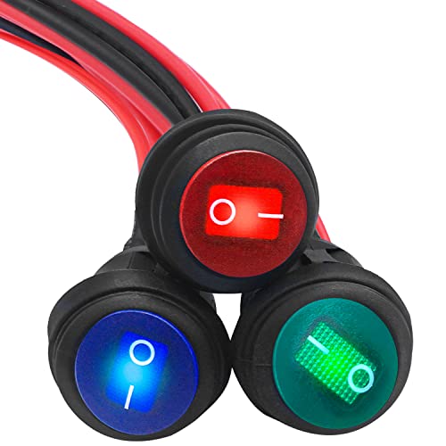 Waterproof Rocker Switch LED Light - 3PCS Multicolored