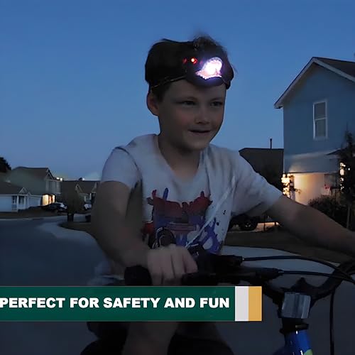T-Rex LED Dinosaur Headlamp for Kids - Green, 3 Lighting Modes