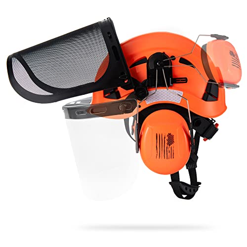 GREEN DEVIL Replacement Metal Mesh Visor Protective Face Shield with Mounting Bracket for Chainsaw/Forest Hard Hats/Helmets ANSI Z87.1