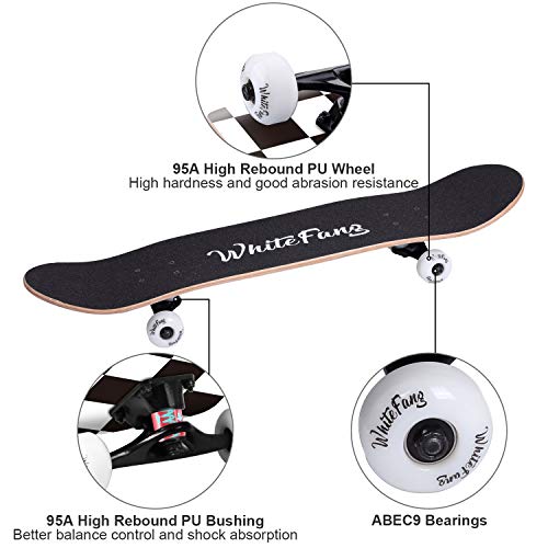 Complete Skateboard for Beginners - 31 x 7.88 Inch Canadian Maple Deck