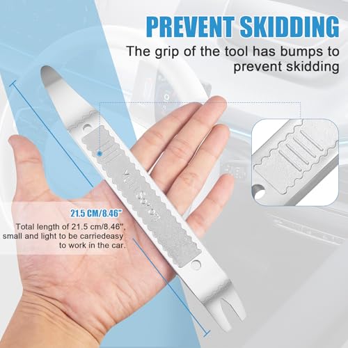 4140 Dual-purpose Steel Pry Bar, Multi-Function Trim Removal Tool for Automotive Panel,Planes Panel, Interior &exterior Trim Removal (Silver Pry Tool 1pc)