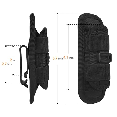 Tactical Flashlight Holster, Pouch, Carrying Case for Duty Belt