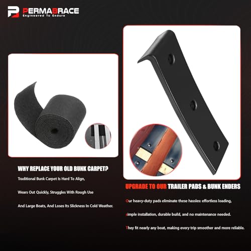 Permabrace 20pcs Boat Trailer Bunk Slides Kit - 16 Pads (3x10) + 4 Enders