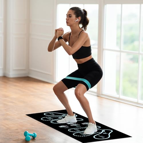 Anti-Slip Squat Mat with Foot Positioning System for Home Gym - Shock-Absorbing Balance Mat