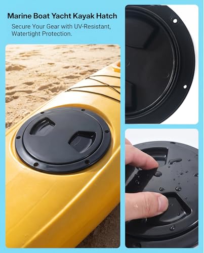 JZLiner Black 5 Inch Marine Inspection Port Hatch with Seal RV Kayak Cover