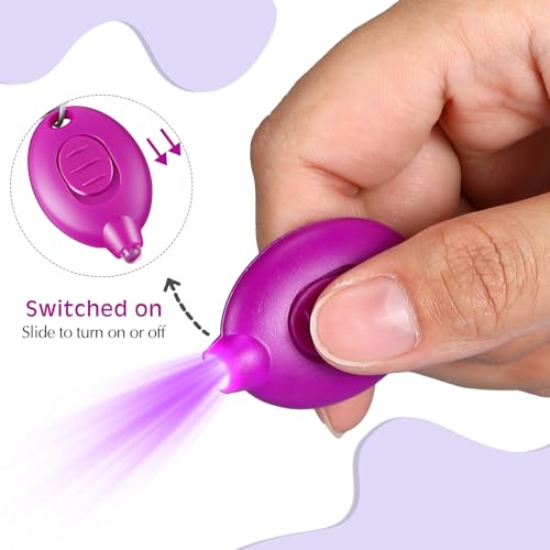 VIHOSE 100 Pcs UV Keychain Light 395nm Mini UV Keychain Flashlight Bulk Portable Tiny LED Light for Stain Detection & Scorpion Finder, Battery Included