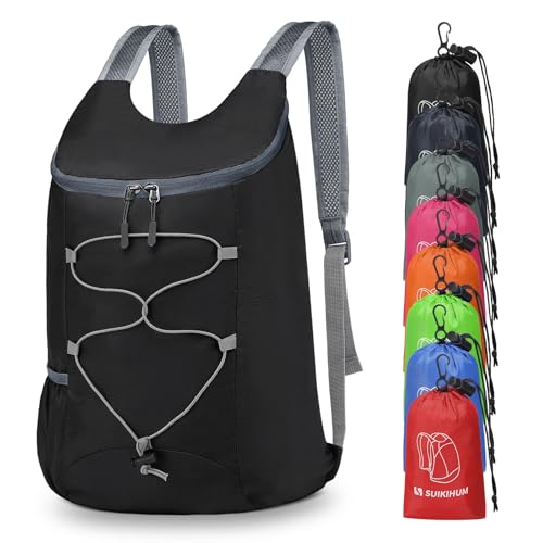 20L Lightweight Packable Hiking Backpack - Black
