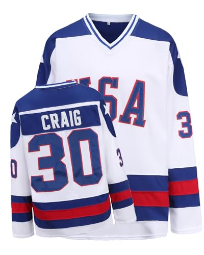 Youth Hockey Jersey - USA 1980 Olympic Team - Small with Stitched Letters & Numbers