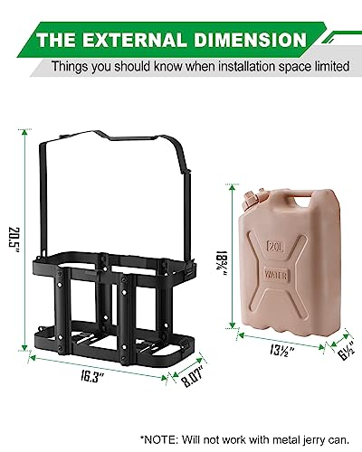 5 Gallon Water Container Holder Mount - Lockable Fuel Can Mount Holder