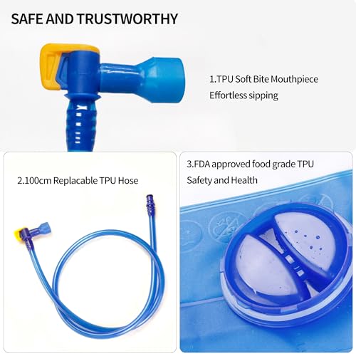 Unigear Hydration Bladder 1.5L-3L for Hiking Backpack, 84.5 Ounces, Blue