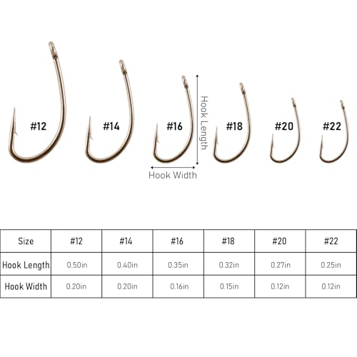 Nymph Fly Hooks - Curved Shank Short Shank #20 Gold - 100 Pack