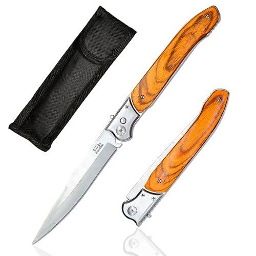 12-Inch Folding Pocket Knife with Stainless Steel Blade & Locking Mechanism