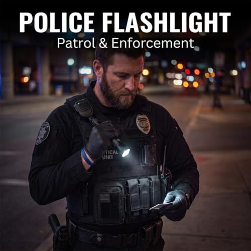 ULTRAFIRE E5 Rechargeable Tactical Flashlight with Holster – 1350 Lumens, Waterproof, Zoom, for Police & Emergency Use