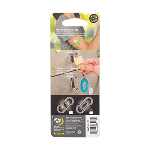 Stretch Wristband Key Chain with S-Biner Clip - Blue