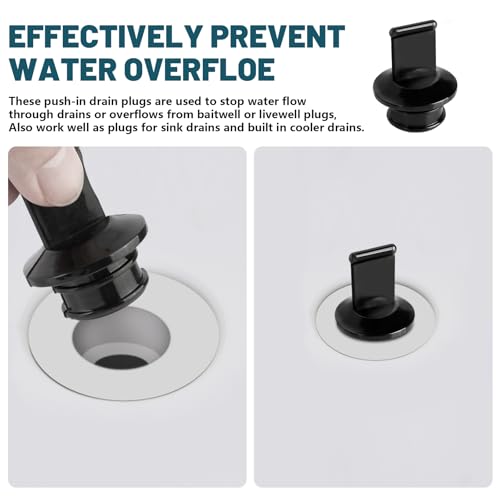 Push-In Boat Drain Plug Replacement for T-H Marine 1-1/8" Thru-Hull