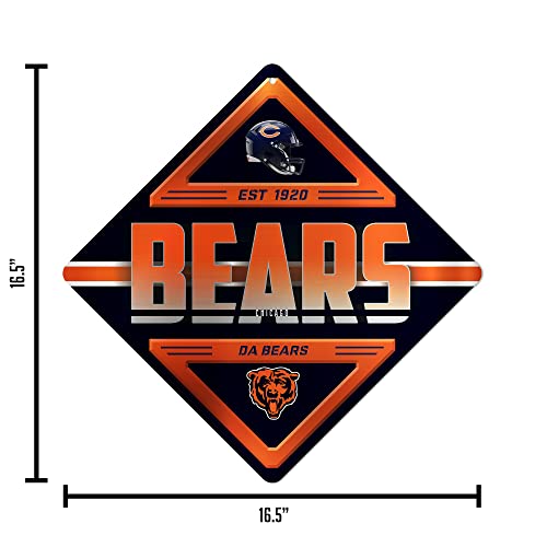 Chicago Bears NFL Metal Sign - 16.5" x 16.5" Home Décor