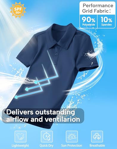 Kids' Performance School Uniform Polo Shirt - X-Large Navy