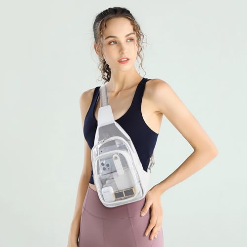 Clear Stadium Bag - Women's Crossbody Fanny Pack - Milk White