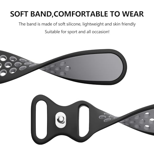 Soft Silicone Sport Band for Fitbit Versa 2 - Black/Gray
