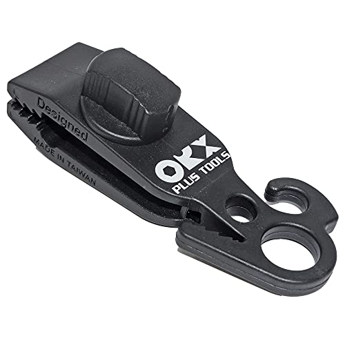 ORXPLUS 4-Piece Knot-Free Tarp Clips with Hook - 3.54 Inch Camping Clamp Set