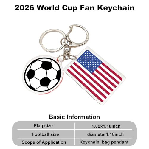 2026 World Cup Soccer Keychain - Spain Flag Souvenir Gift (2 Pieces)