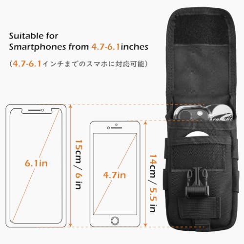 Tactical Phone Pouch Molle - EDC Utility Holster Bag - Black