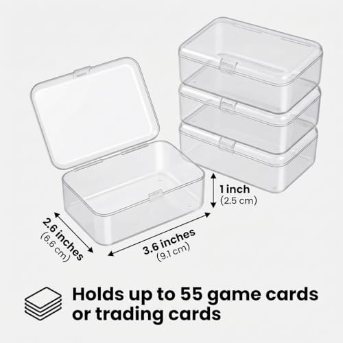4 Pack Clear Plastic Card Storage Cases for Game Cards