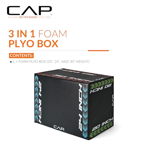 3-in-1 Foam Plyometric Jump Box - Adjustable Heights for Home Gym