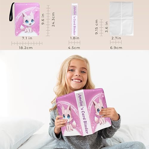 Copperloom Pink Sakura 4-Pocket Trading Card Binder with Name Tag & Tab Stickers