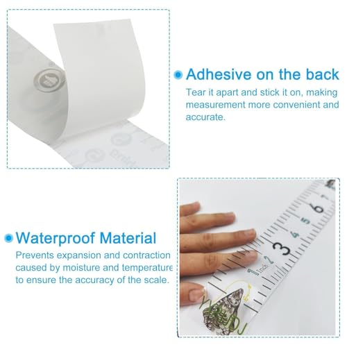 60" Waterproof Self-Adhesive Fish Measuring Ruler - Clear, 3 Pack