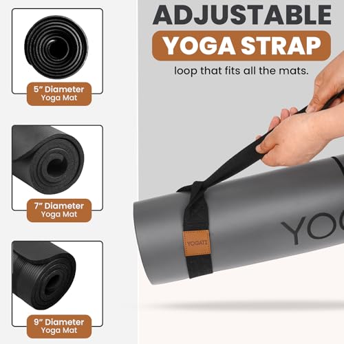 Adjustable Cotton Yoga Mat Carrying Strap - Durable Pilates Mat Sling