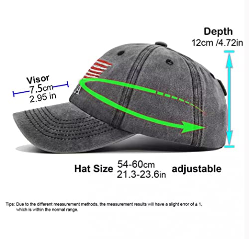Men's Adjustable Patriotic Baseball Cap - Black American Flag