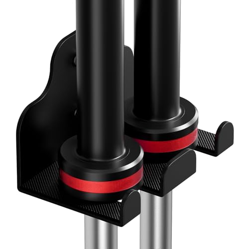 XZHXFX Black Wall Mount Barbell Holder - 2 Hooks for Standard & Olympic Bars