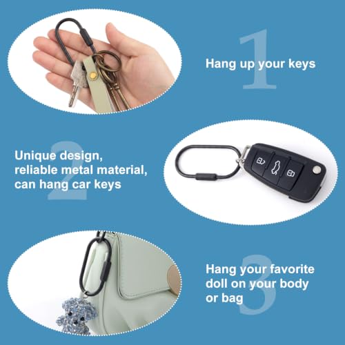 Screw Lock Oval Spring Ring Clips - Black, 2pcs