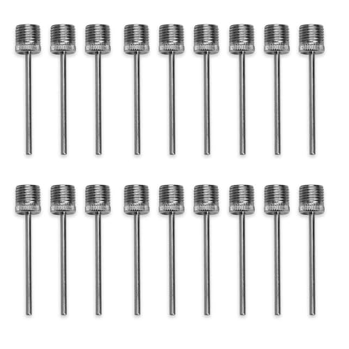 Ball Pump Needles with Metal Inflation Tips & Compact Case - Metallic