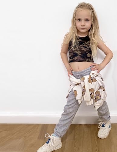 Zaclotre Girls Camouflage Double Lined Racerback Crop Tank Top - 7-8 Years