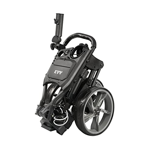 Lightweight 3-Wheel Golf Push Cart with Umbrella Holder - Charcoal