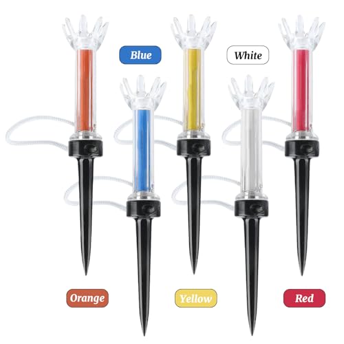 Magnetic Golf Tees 5 Pack - 90mm Flexible Polymer Training Tees with 360° Rotating Base