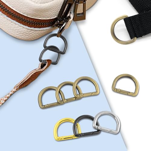 1 Inch Spring D Ring Clips - 10pcs Metal Carabiner Clips - Gun Black