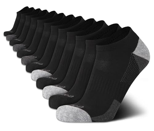 IZOD Men's 12-Pair No-Show Low-Cut Athletic Socks - Black Logo (6-12.5)