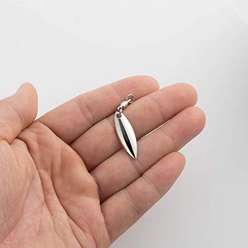 Silver #3.5 Willow Spinner Blades - 10 Pack with Ball Bearing Swivels