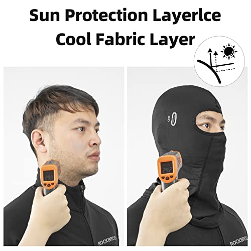 Summer Balaclava Face Mask - Cooling Neck Gaiter - One Size Black