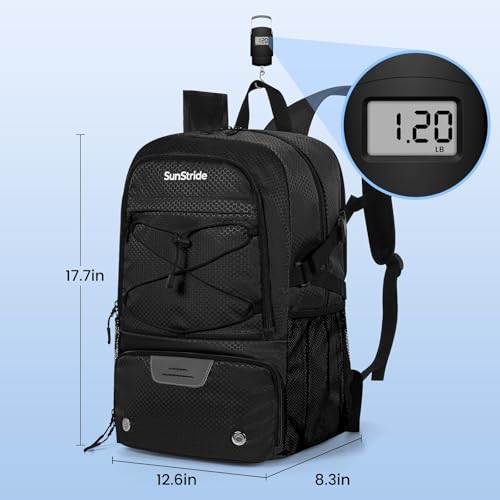 Basketball Backpack with Ball & Shoe Compartment - Black