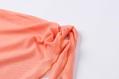 Girls Floral One-Piece Swimsuit & Cover-Up Skirt Set - Orange, 12-13 Years