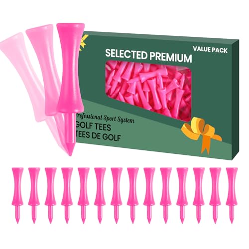 Castle Golf Tees - 2 1/4 Inch Plastic, 50 Pack - Pink