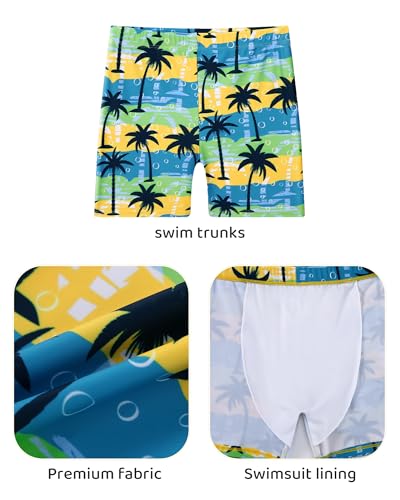 Ghteas Boys 2-Piece Rash Guard Swimsuit Set Yellow Shark 7-8 Years Quick Dry Kids Swimwear