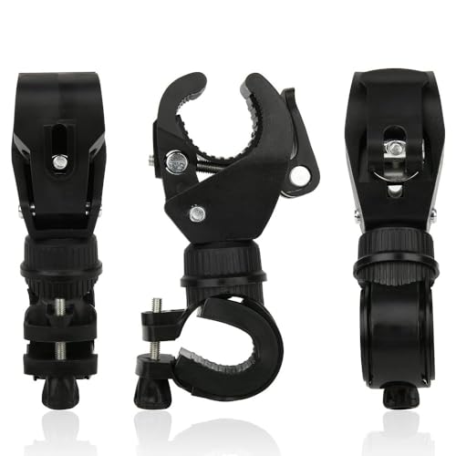 2 Pack Bicycle Flashlight Mount - 360° Rotating Bike Light Holder